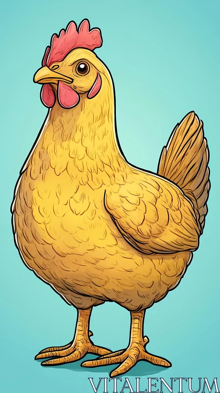 Golden Chicken Art AI Image