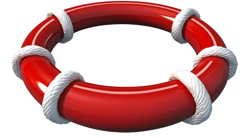 Glossy Red Ring with Rope Detail