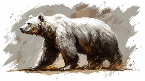 Artistic Bear Portrait in Abstract Style