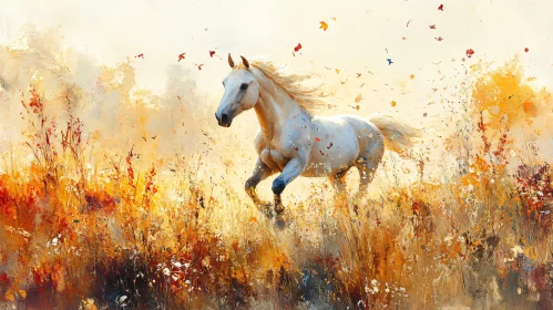 Graceful Horse in Autumn Setting