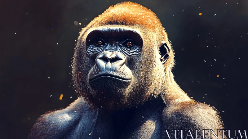 Gorilla in a Mystic Forest Setting AI Image