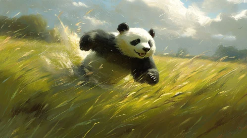 Playful Panda in Nature