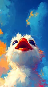 Artistic Bird in the Clouds