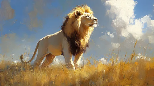 Proud Lion in the Wilderness