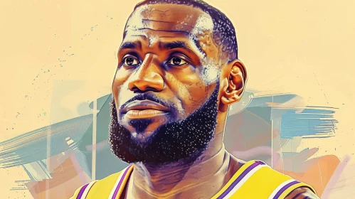 Colorful LeBron James Portrait Art