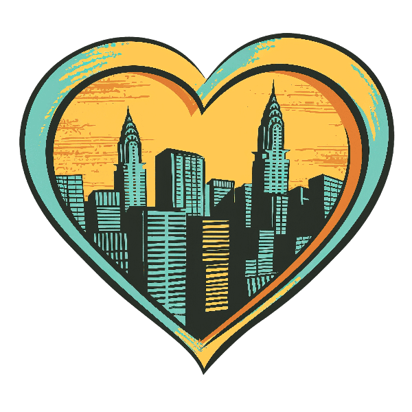 City in a Heart Outline POD Design