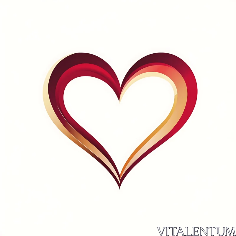 AI ART Abstract Heart Design with Warm Colors