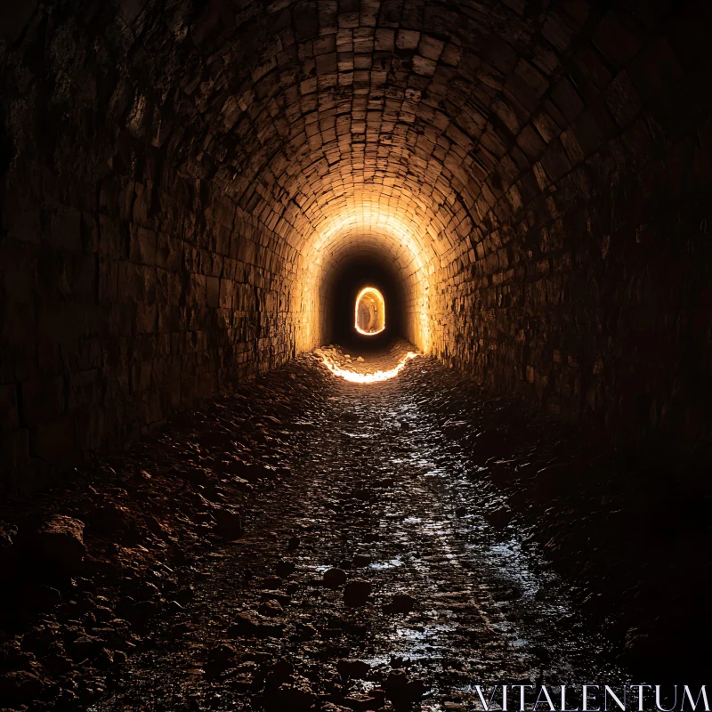 Illuminated Tunnel AI Image