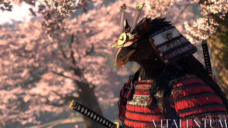 Feathered Warrior in Bloom AI Image