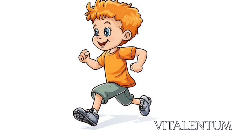 Running Boy Cartoon AI Image