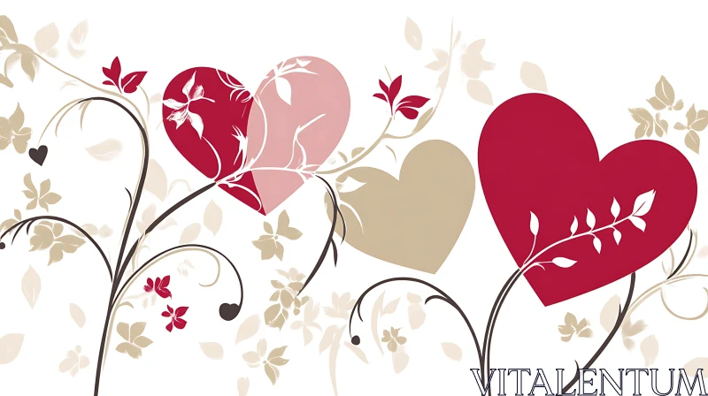 Floral Hearts: A Valentine's Day Composition AI Image