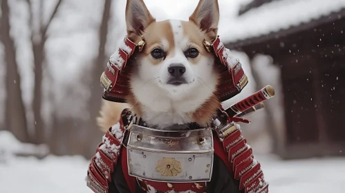 Dog Warrior in Snowy Battleground