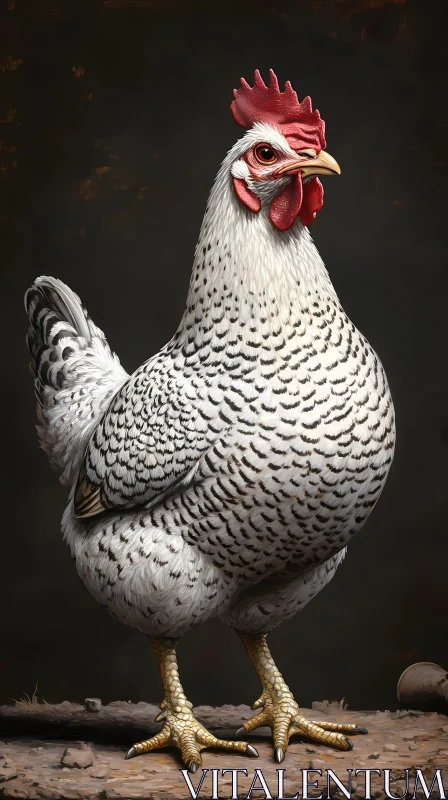 Exquisite Detail of a Chicken AI Image