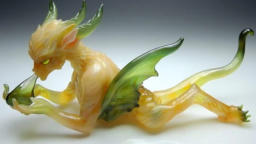 Elegant Glass Dragon Figurine