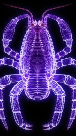 Translucent Neon Crab on Black - Abstract Art