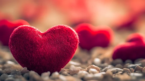Velvet Hearts on Textured Ground