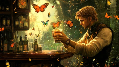 Man with Butterflies