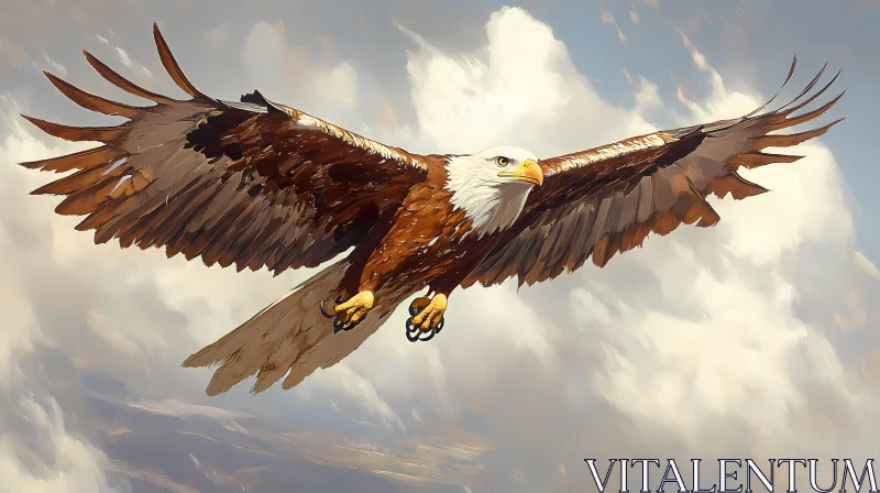 AI ART Soaring Eagle with Outstretched Wings