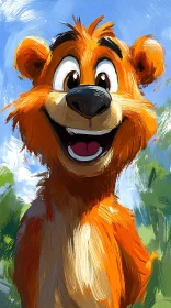 Happy Cartoon Bear Art