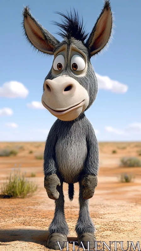 Animated Donkey Character Art AI Image