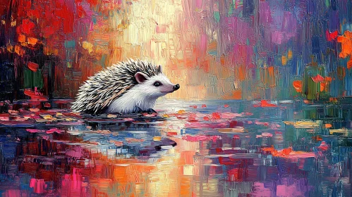 Autumn Hedgehog Art