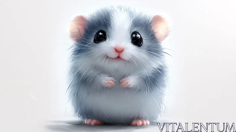 Fluffy Hamster with Big Eyes AI Image