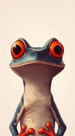 Frog with Striking Orange Eyes