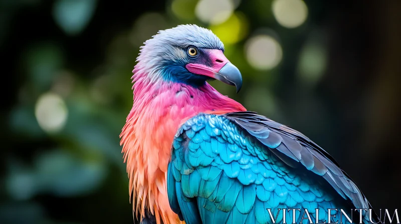 AI ART Colorful Exotic Bird in Natural Setting