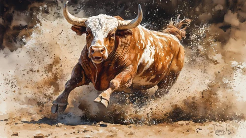 Bull in Motion