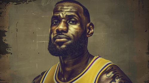 LeBron James Evocative Basketball Portrait