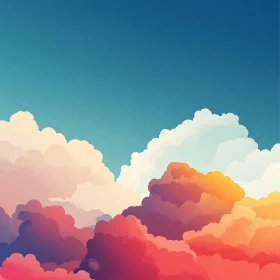 Gradient Sky with Clouds