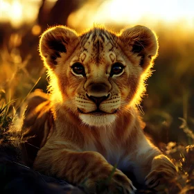 Golden Hour Lion Cub