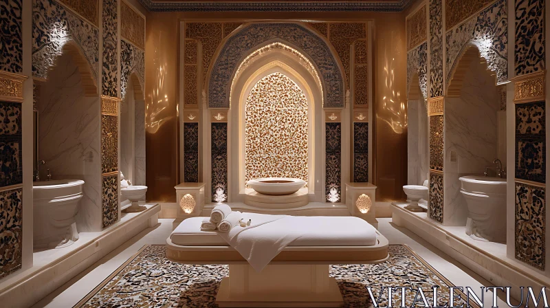 Opulent Middle Eastern Spa Room AI Image