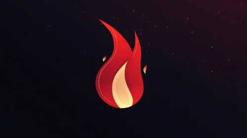 Elegant Flame Symbol on Dark Canvas