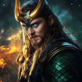 Horned Warrior Portrait