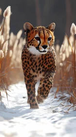 Cheetah in Snow