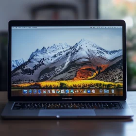 Modern Laptop Featuring Mountain Scenery Desktop