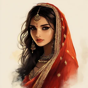 Serene Indian Woman with Traditional Jewelry