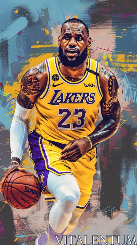 LeBron James Basketball Artwork AI Image