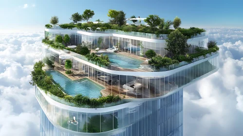 Modern High-Rise with Terraced Gardens