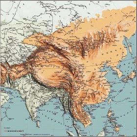 Vintage Asia Cartography Illustration