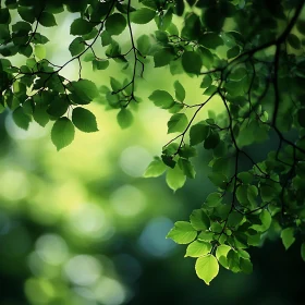 Sunlit Green Foliage Fine Art