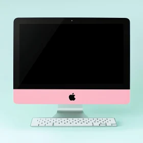 Modern Desktop with Pink Bezel and Clean Design