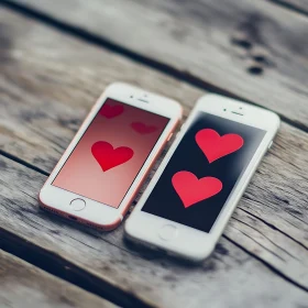 Digital Affection: Hearts on Mobile Screens