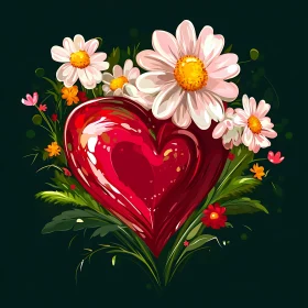 Floral Heart Still Life Art