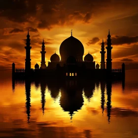 Sunset Mosque Serenity