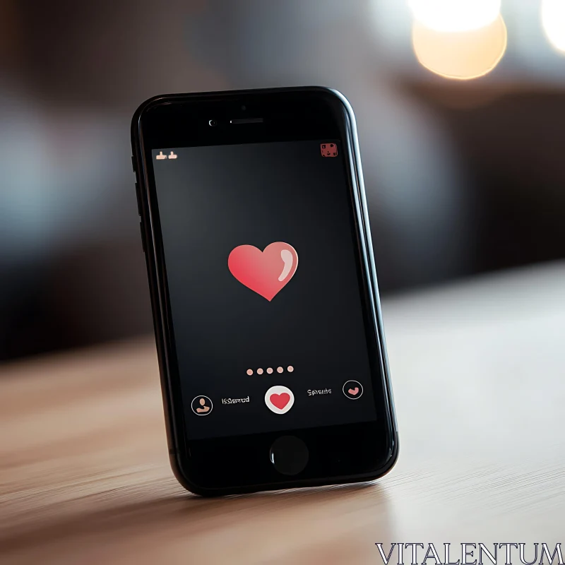 Smartphone with Heart App AI Image