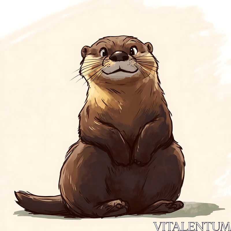 Charming Otter Artwork AI Image