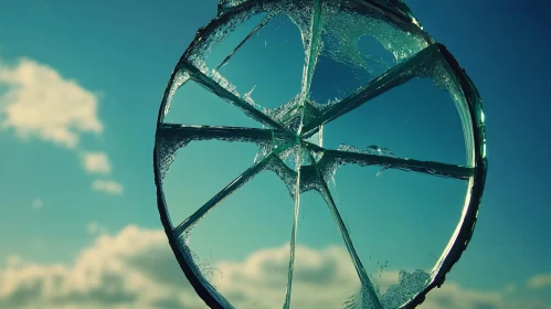 Broken Glass Sky Reflection