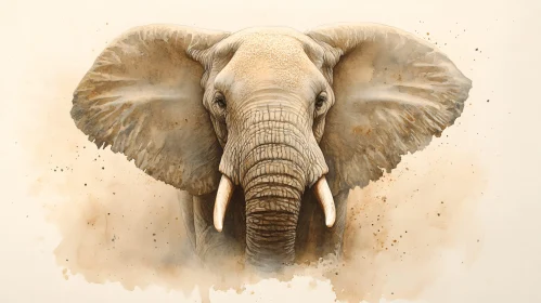 Elephant in Watercolor Art